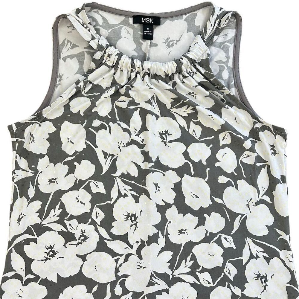 MSK Women's Floral Halter Knee Length Dress Size S Multicolor Casual - Picture 4 of 9